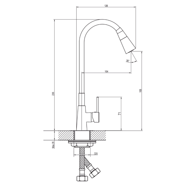 INTER CERAMIC SLAVINA ZA SUDOPER HAVANA ZINC/MJED KROMIRANA/BIJELA - Slika 3